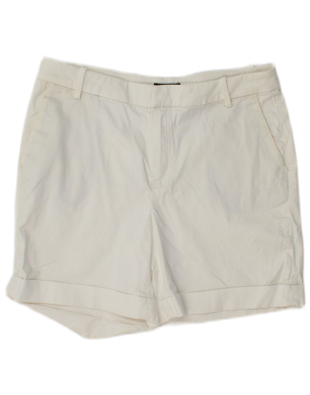 Massimo Dutti Damen Chinoshorts EU 38 Small W28 Weiße Baumwolle