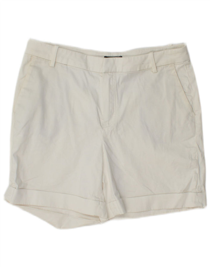 Massimo Dutti Damen Chinoshorts EU 38 Small W28 Weiße Baumwolle