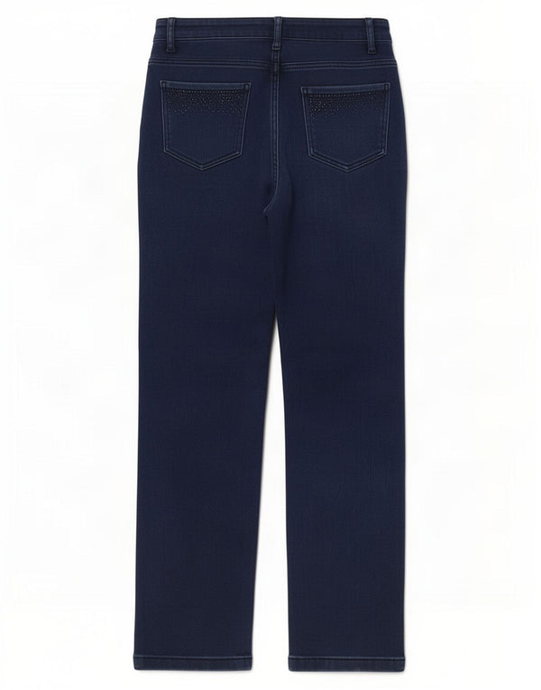 Marks & Spencer Damen Straight Jeans UK 10 Small W28 L27 Marineblau Baumwolle