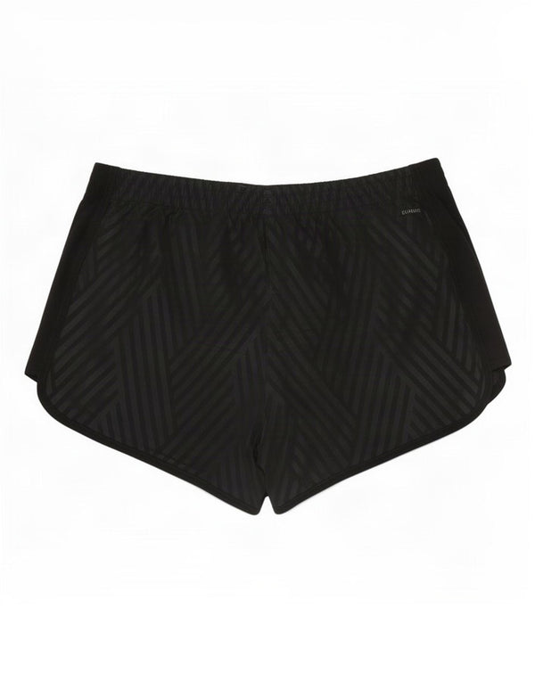 Adidas Damen Climalite Sport Shorts UK 16/18 Large Schwarz gestreift