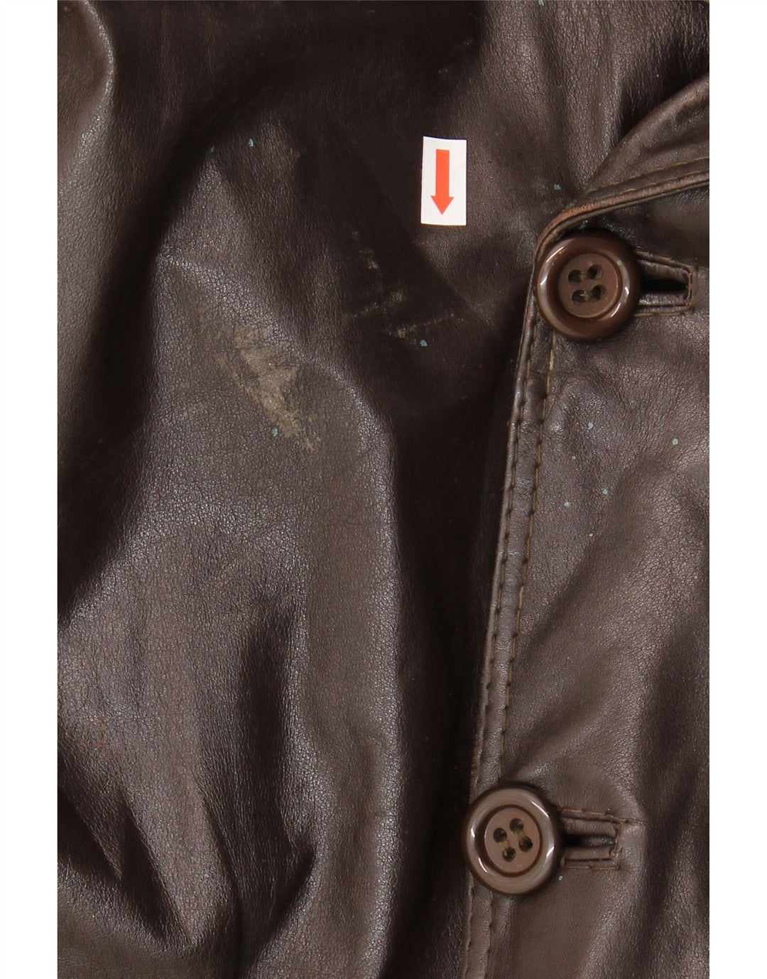 VINTAGE Womens Double Breasted Leather Coat UK 18 XL Brown Vintage Vintage and Second-Hand Vintage from Messina Hembry 