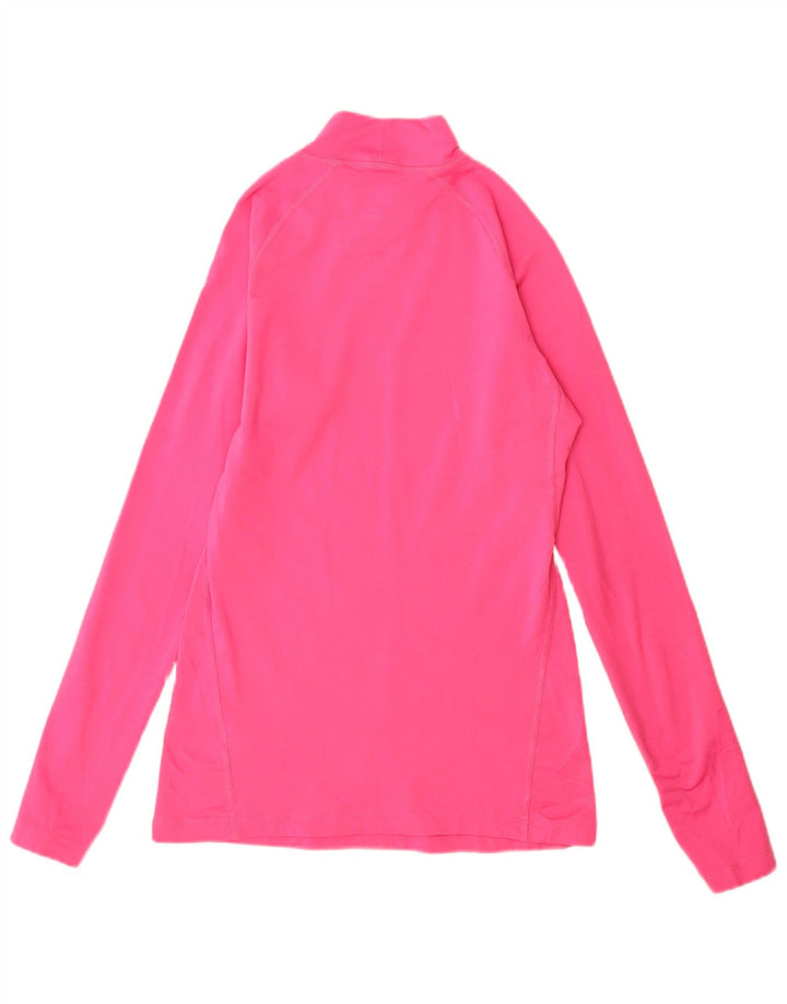 Nike Damen Dri Fit Top Langarm UK 12 Mittelrosa Polyester