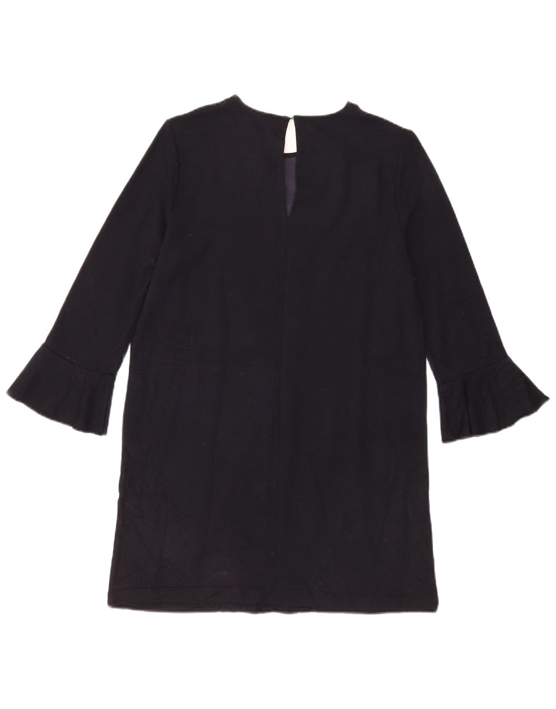 Zara Damen-Etuikleid mit 3/4-Ärmeln, UK-Gr. 12, mittlere marineblaue Viskose