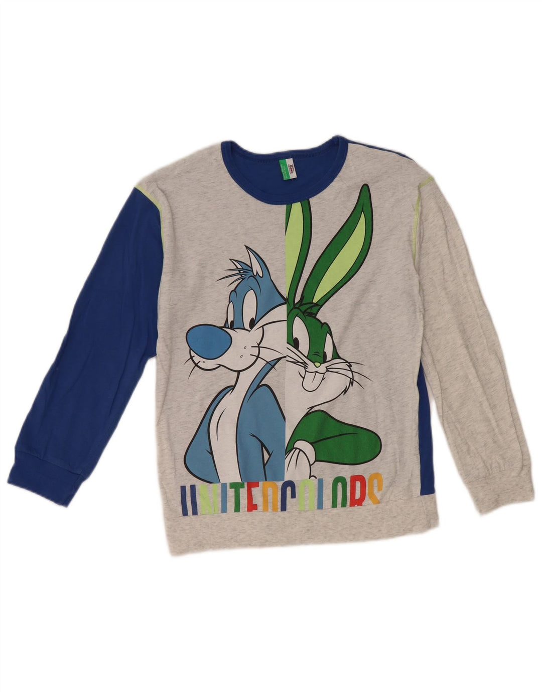 BENETTON Jungen Looney Tunes Pullover mit Rundhalsausschnitt, 10–11 Jahre, XL, Grau