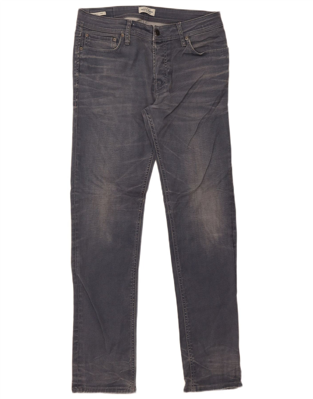 Jack & Jones Herren Tim Slim Jeans W34 L34 Graue Baumwolle