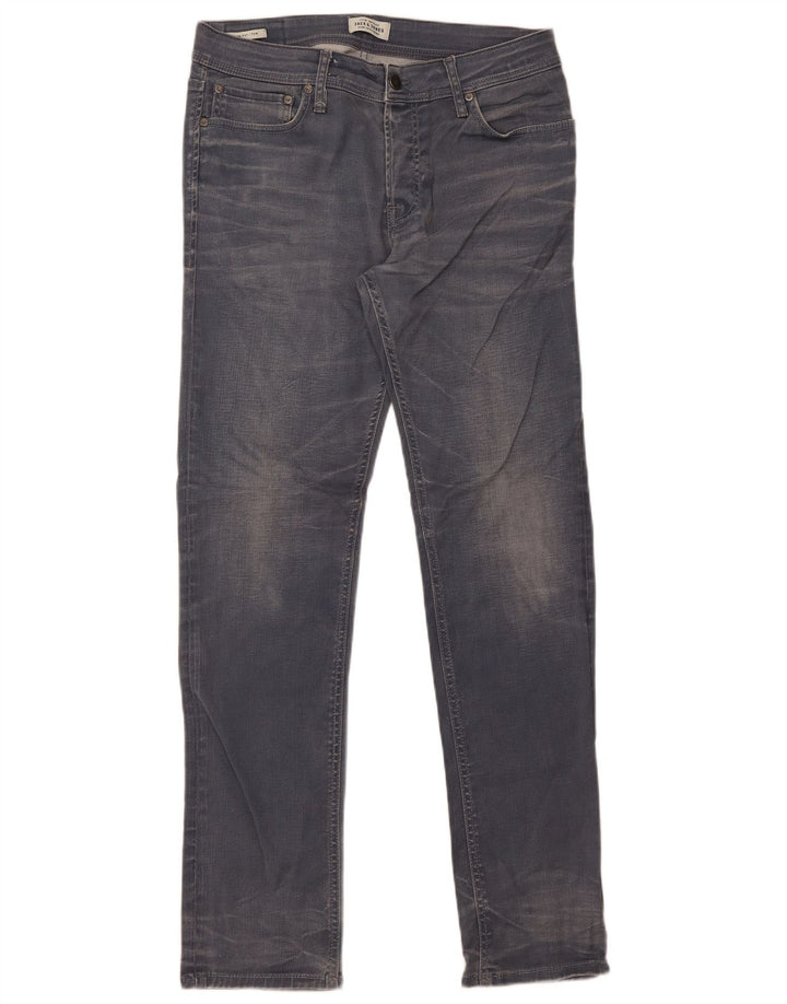 Jack & Jones Herren Tim Slim Jeans W34 L34 Graue Baumwolle