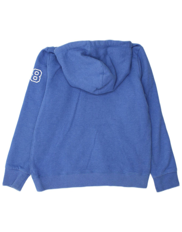 Superdry Damen Graphic Hoodie Pullover UK 18 XL Blaue Baumwolle