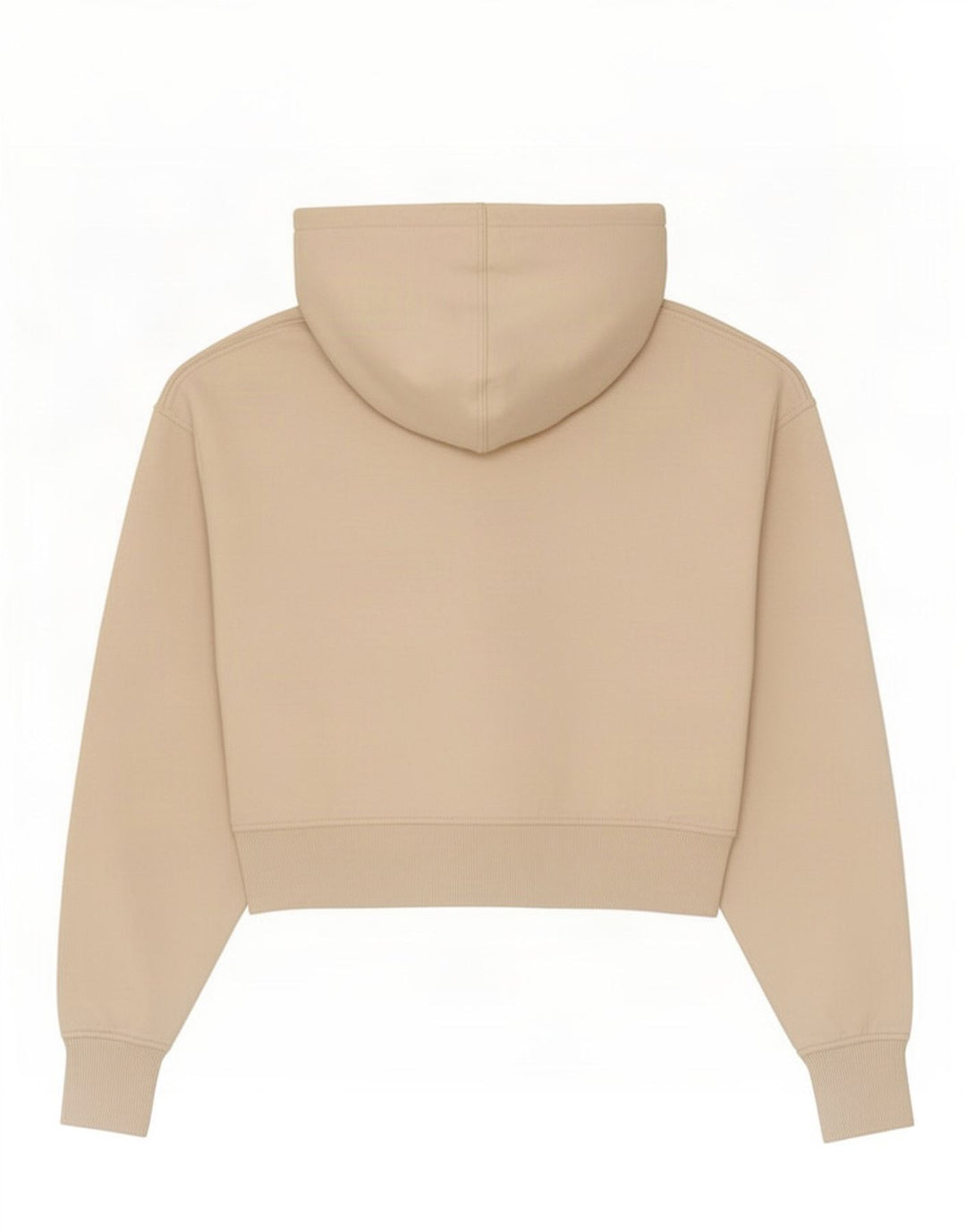 Zara Damen Crop Hoodie Pullover UK 14 Medium Beige Polyester