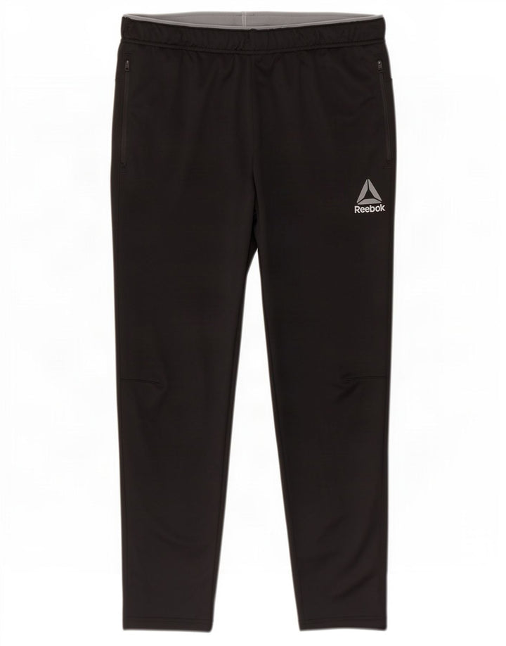 Reebok Herren-Trainingshose, groß, aus schwarzem Polyester