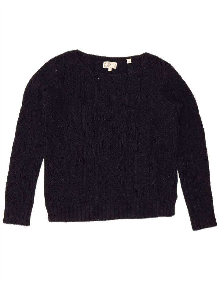 JACK WILLS Damen-Pullover, übergroß, U-Boot-Ausschnitt, Gr. 10, Marineblau