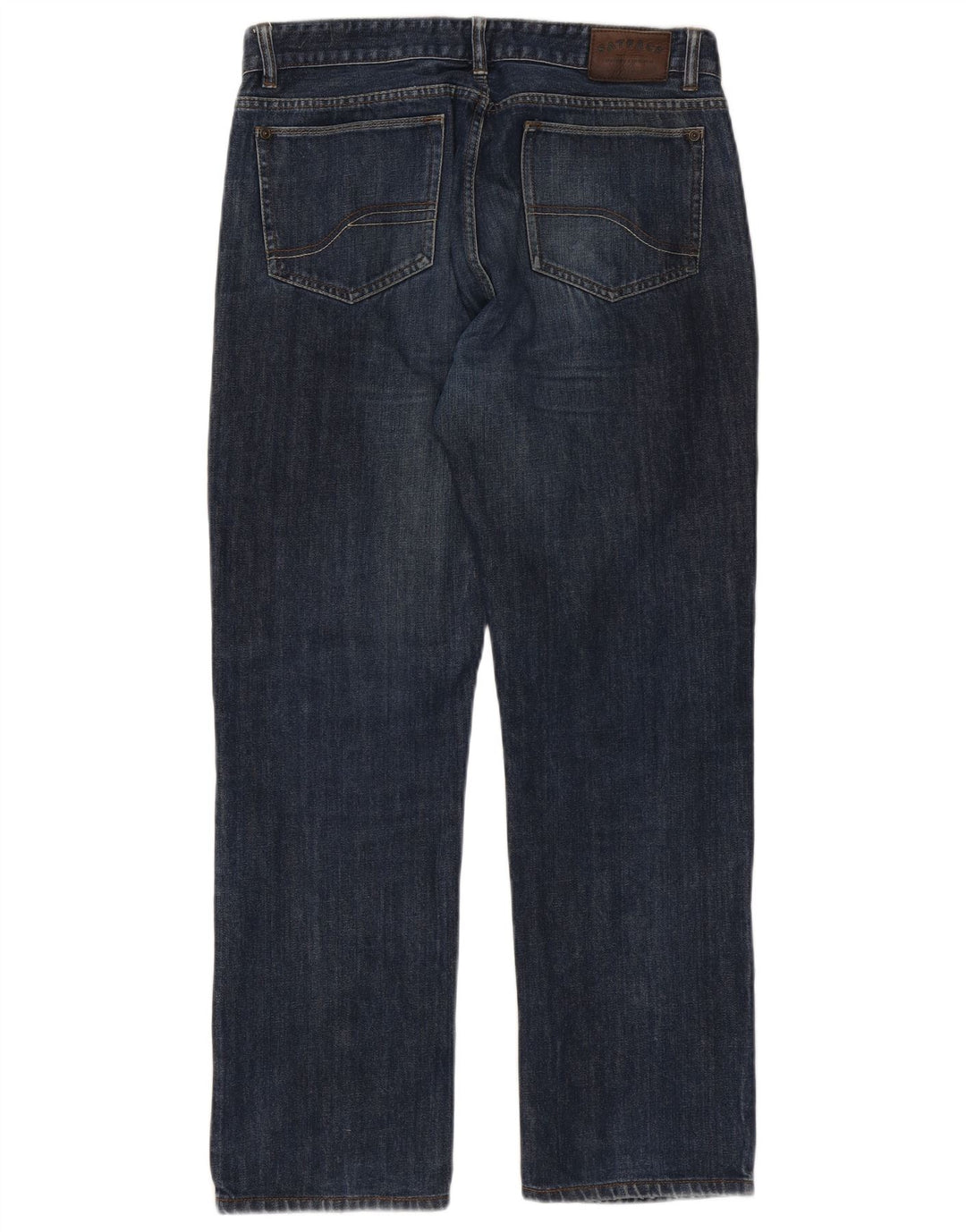 Fat Face Herren Straight Jeans W34 L30 Blaue Baumwolle