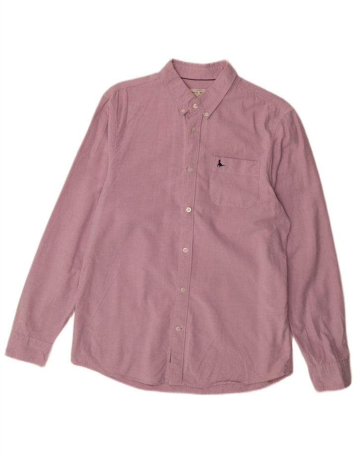 Jack Wills Herren-Hemd in klassischer Passform aus Baumwolle in Mittelrosa