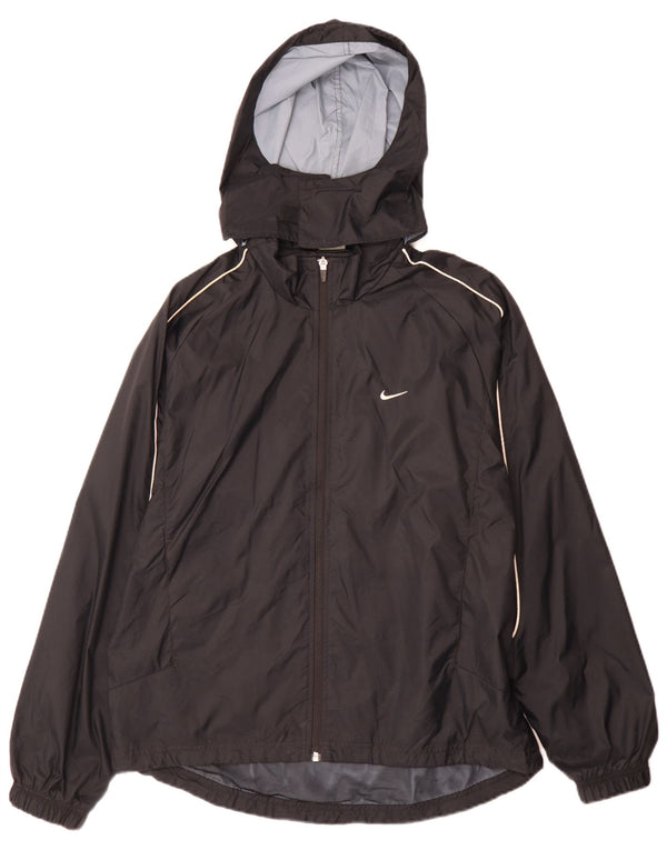 Nike Herren-Regenjacke mit Kapuze, UK 38, mittelgroß, schwarz, Nylon, Sport