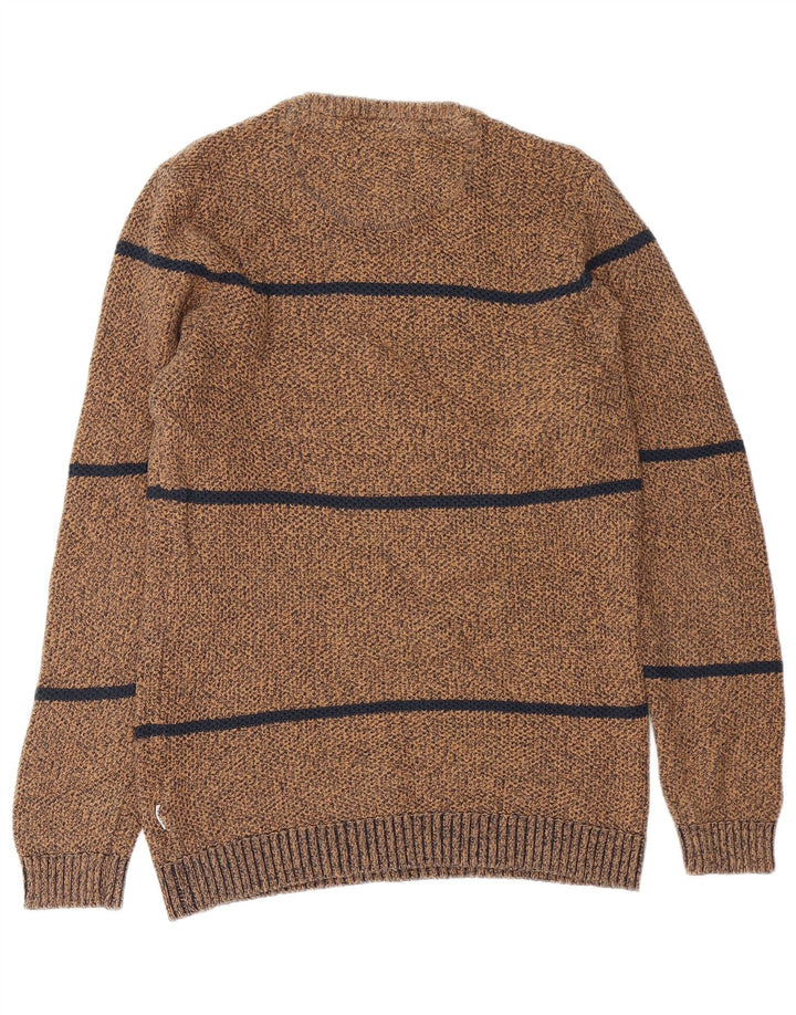 Jack & Jones Herren Core Pullover mit Rundhalsausschnitt, groß, braun gestreift, Baumwolle