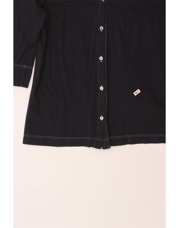 SERGIO TACCHINI Womens Milano Shirt Blouse IT 46 Large Navy Blue Vintage Sergio Tacchini and Second-Hand Sergio Tacchini from Messina Hembry 