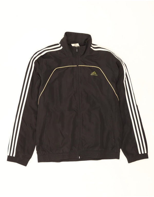 ADIDAS Mens Tracksuit Top Jacket Medium Black Polyester