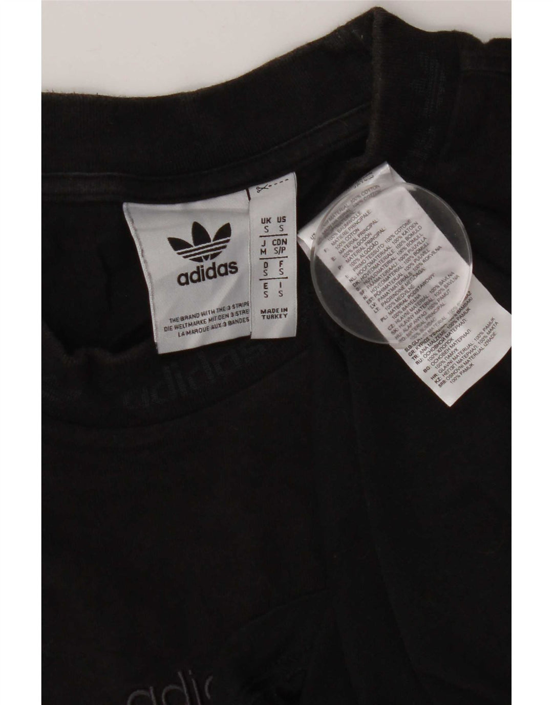 Adidas Herren T-Shirt Top Small Schwarz Baumwolle