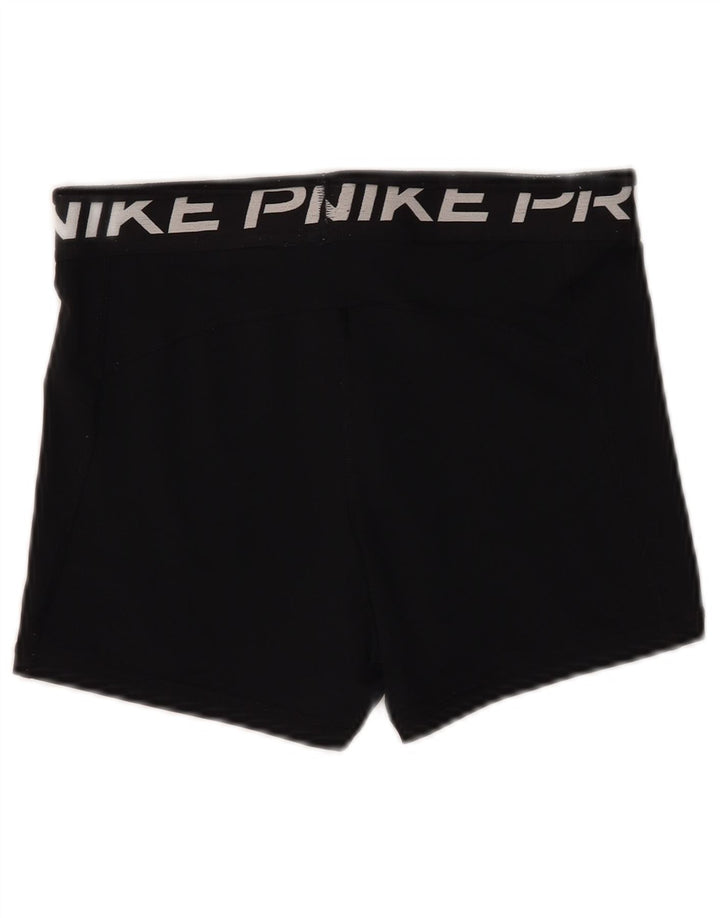 Nike Damen Dri Fit Graphic Sport Shorts UK 12 Medium Schwarz Polyester