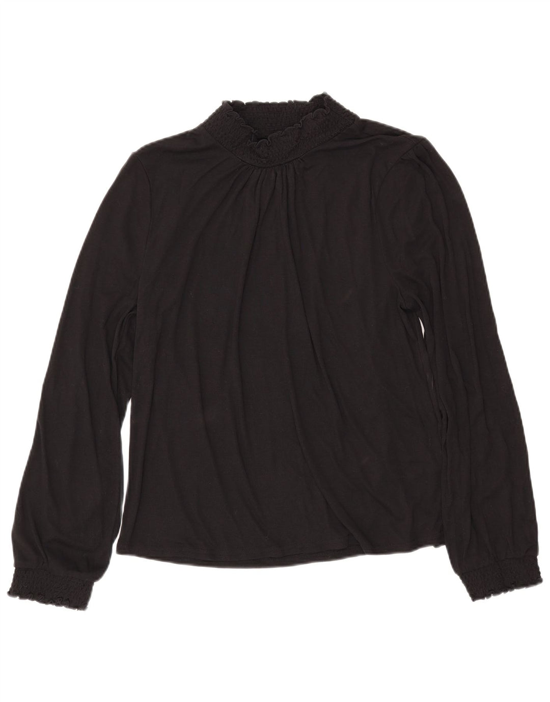 J. CREW Damen Langarm-Blusenoberteil UK 16 Large Schwarz Polyester