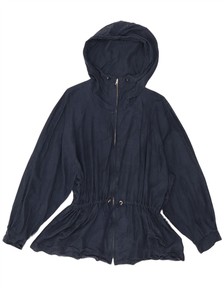 Belfe Damen-Utility-Jacke mit Kapuze IT 44 Medium Navy Blue Silk
