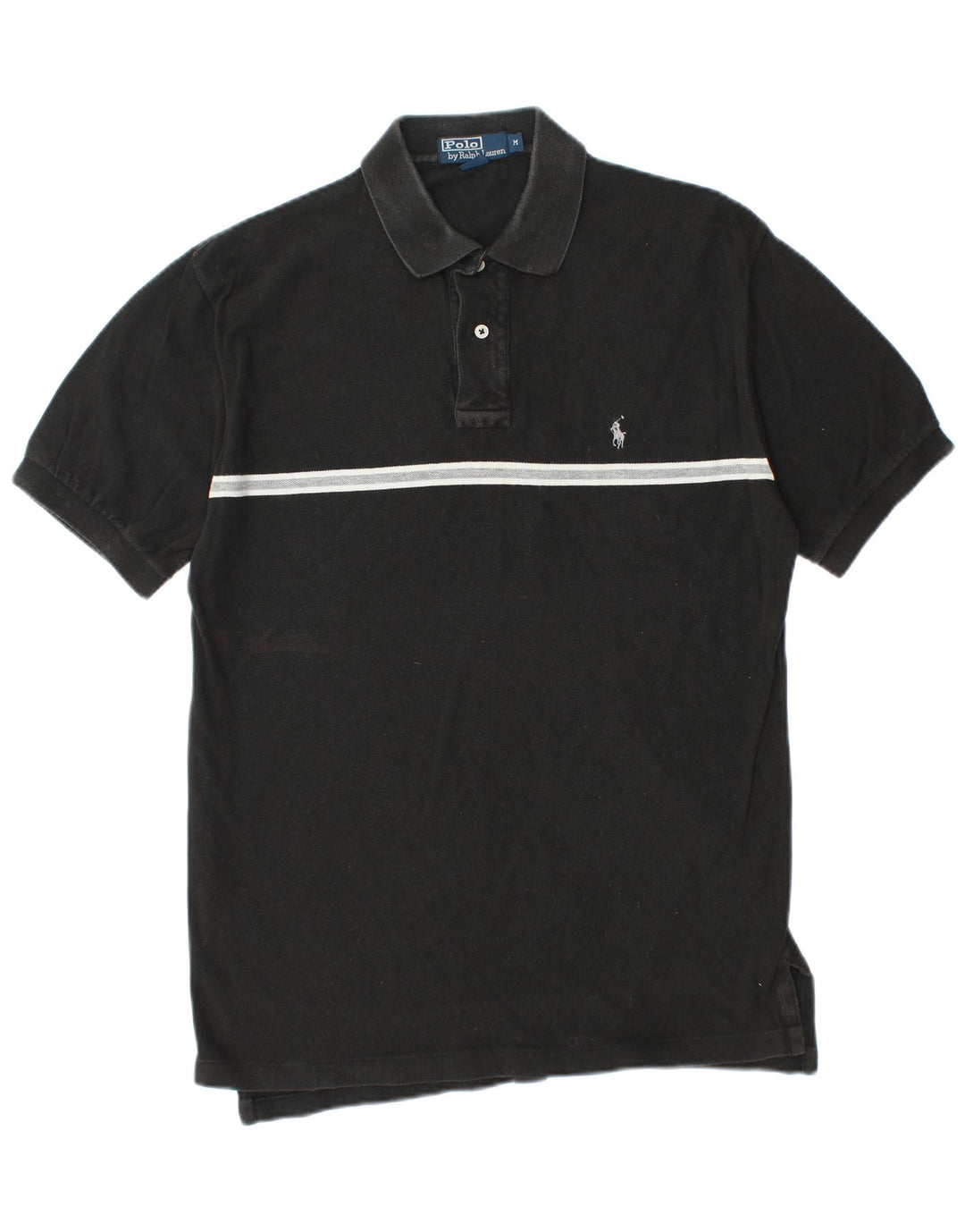 POLO RALPH LAUREN Herren-Poloshirt, mittelschwarz, gestreift, Baumwolle