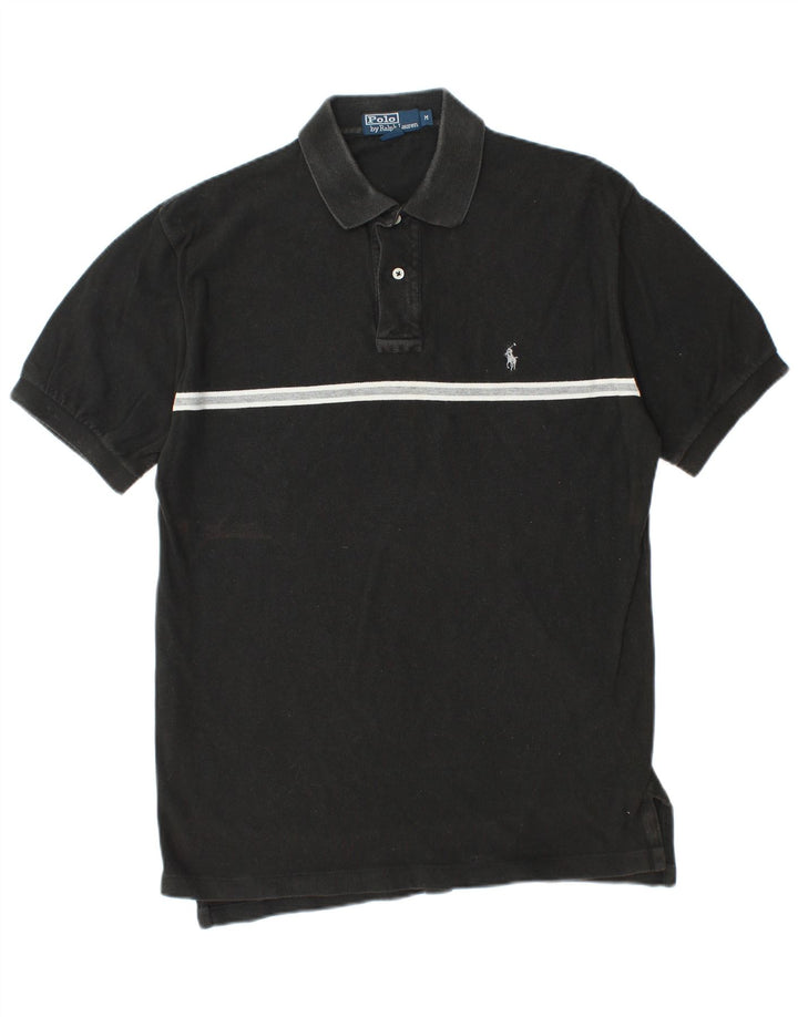 POLO RALPH LAUREN Herren-Poloshirt, mittelschwarz, gestreift, Baumwolle