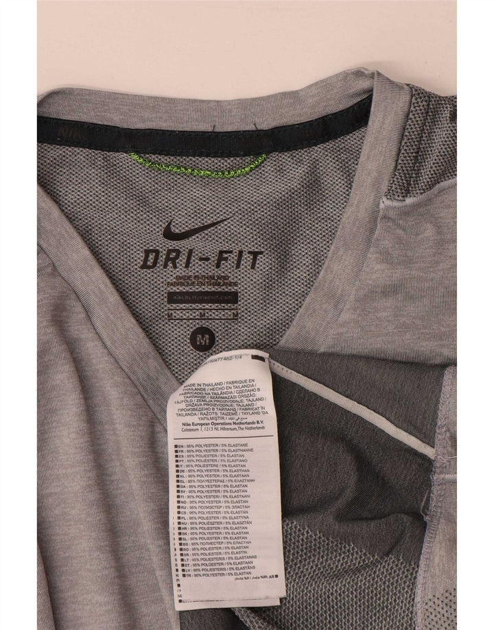 Nike Herren Dri Fit T-Shirt-Oberteil aus mittelgrauem Polyester