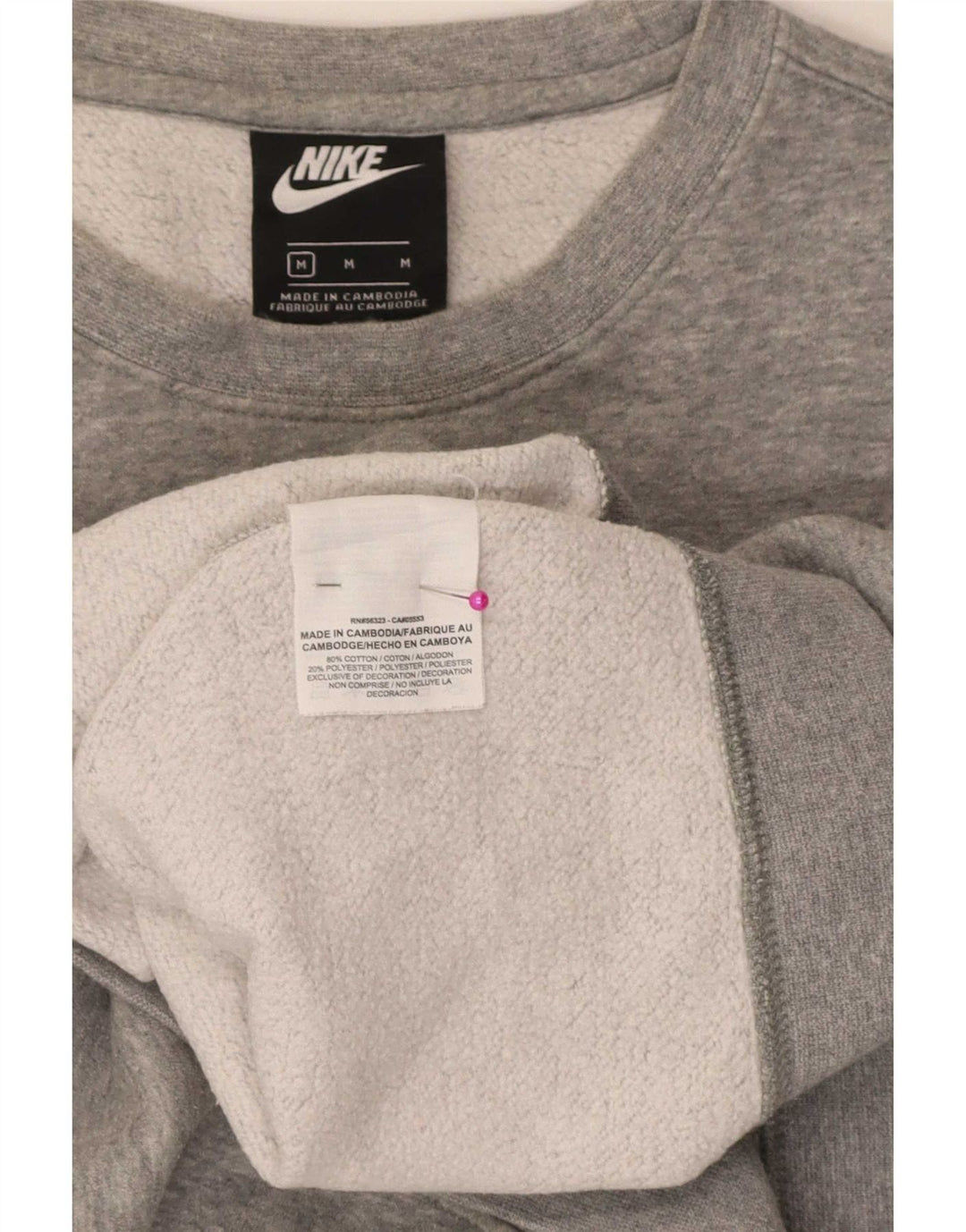 Nike Herren-Sweatshirt mit Grafik, reguläre Passform, mittelgraue Baumwolle