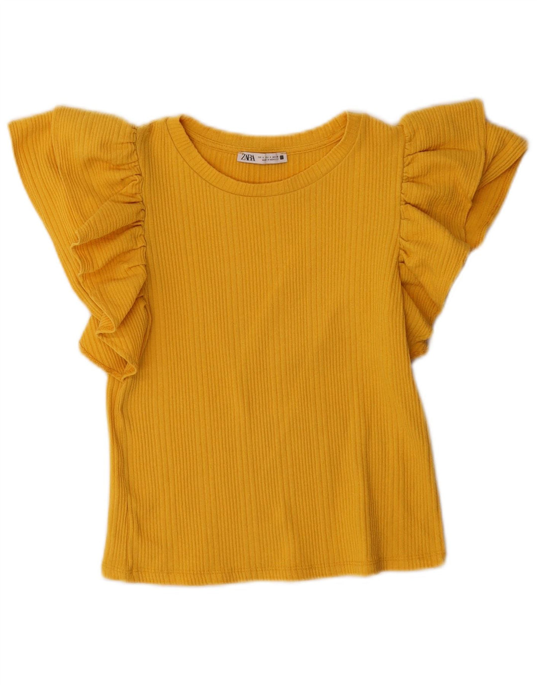 Zara Damen Bluse Top UK 10 Small Gelb