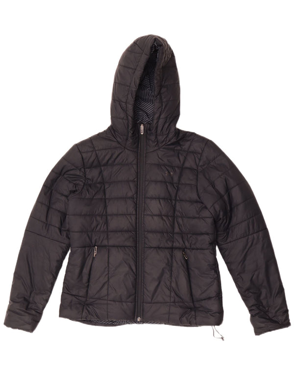 Under Armour Damen Cold Gear Hooded Wattierte Jacke UK 14 Medium Schwarz