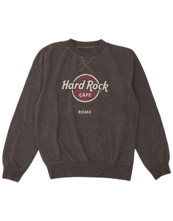 Hard Rock Cafe Damen Rome Graphic Sweatshirt Pullover UK 14 Mittelgrau