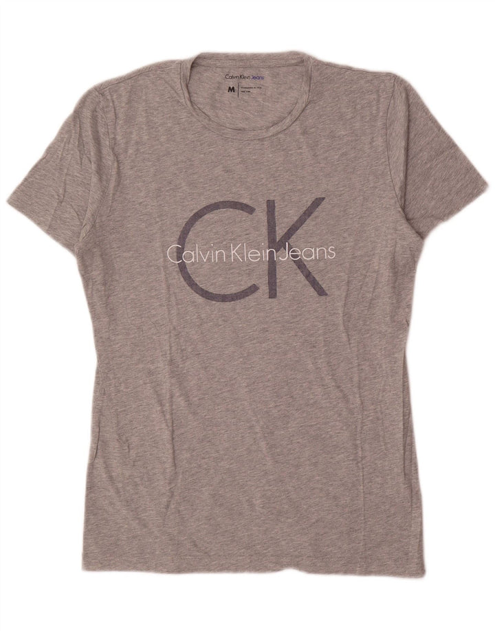 Calvin Klein Jeans Herren-T-Shirt mit Grafik, Mittelgrau meliert