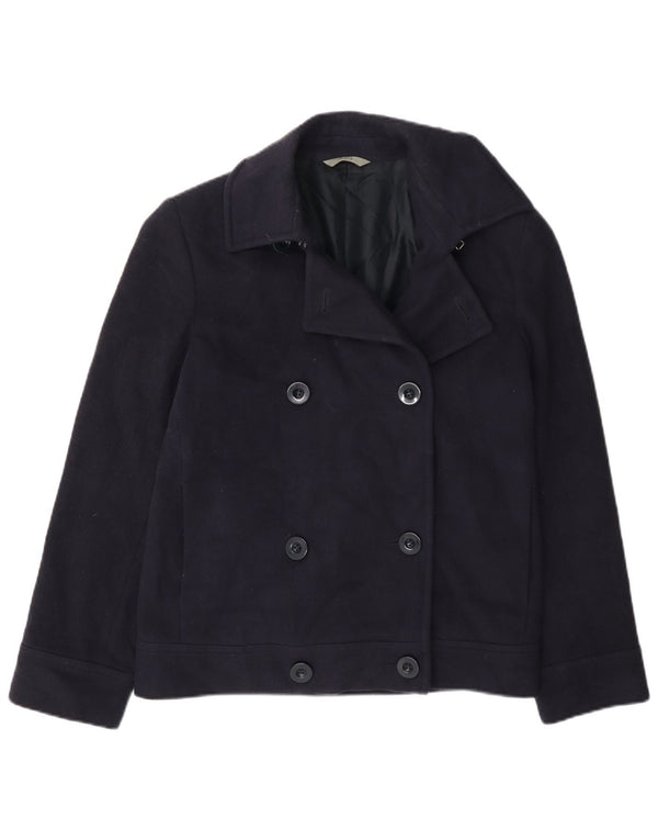 Marks & Spencer Damen Pea Coat UK 10 Small Marineblaue Wolle