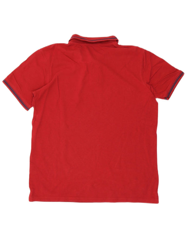 Carrera Mens Polo Shirt XL Red Striped Cotton