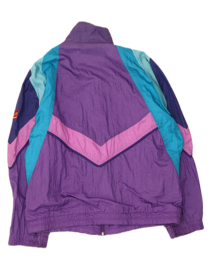 Diadora Herren-Trainingsanzugoberteil, mittelviolettes Colourblock-Polyamid
