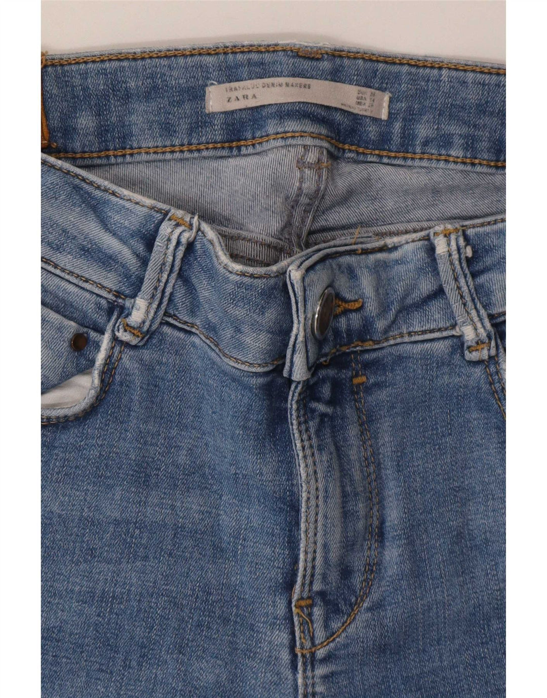 Zara Damen Röhrenjeans W25 L28 Blau