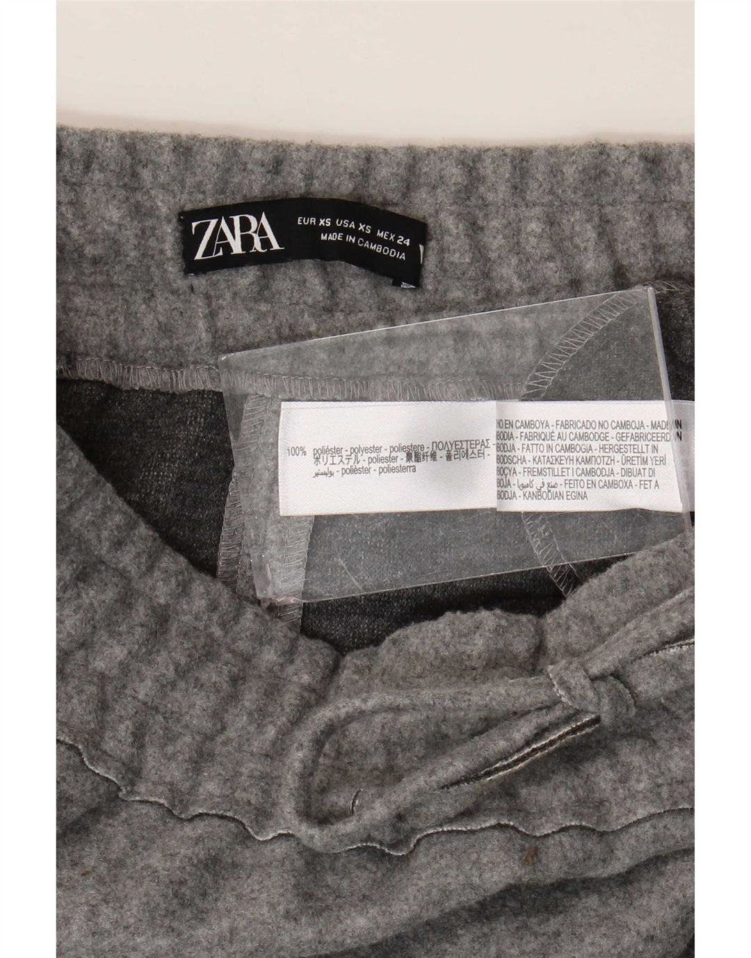 Zara Damen Midirock XS W24 Grau Polyester