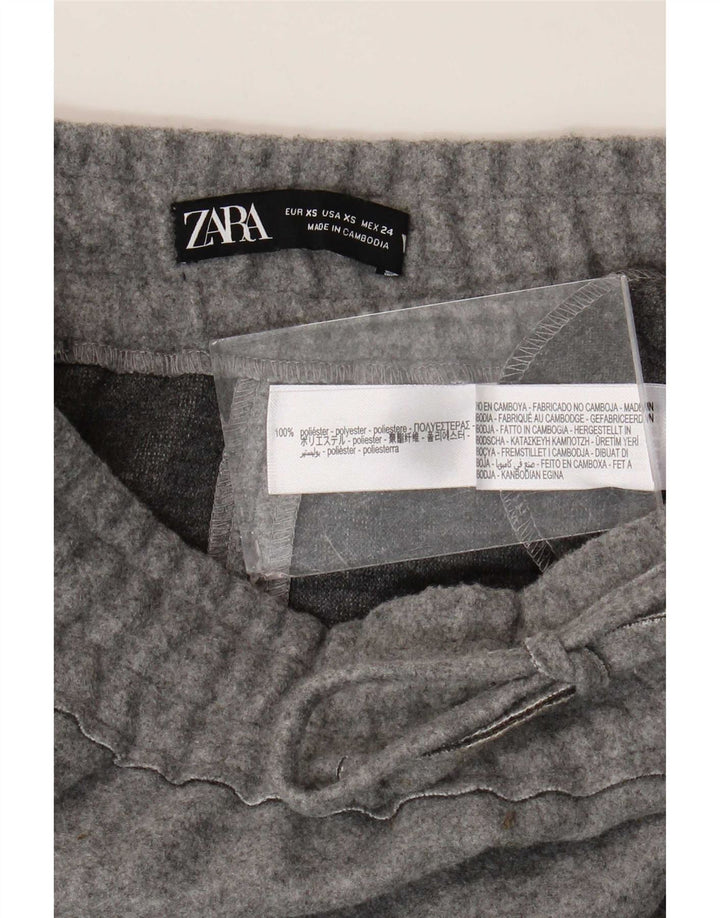 Zara Damen Midirock XS W24 Grau Polyester