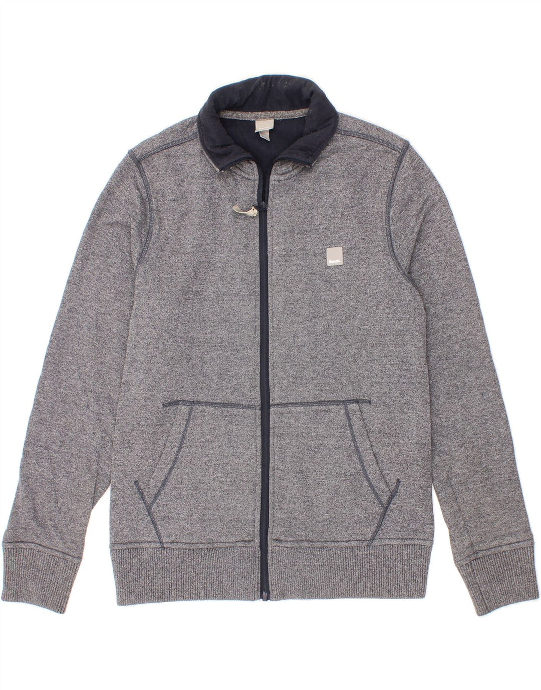 BENCH Mens Tracksuit Top Jacket Large Navy Blue Flecked Cotton Vintage Bench and Second-Hand Bench from Messina Hembry 
