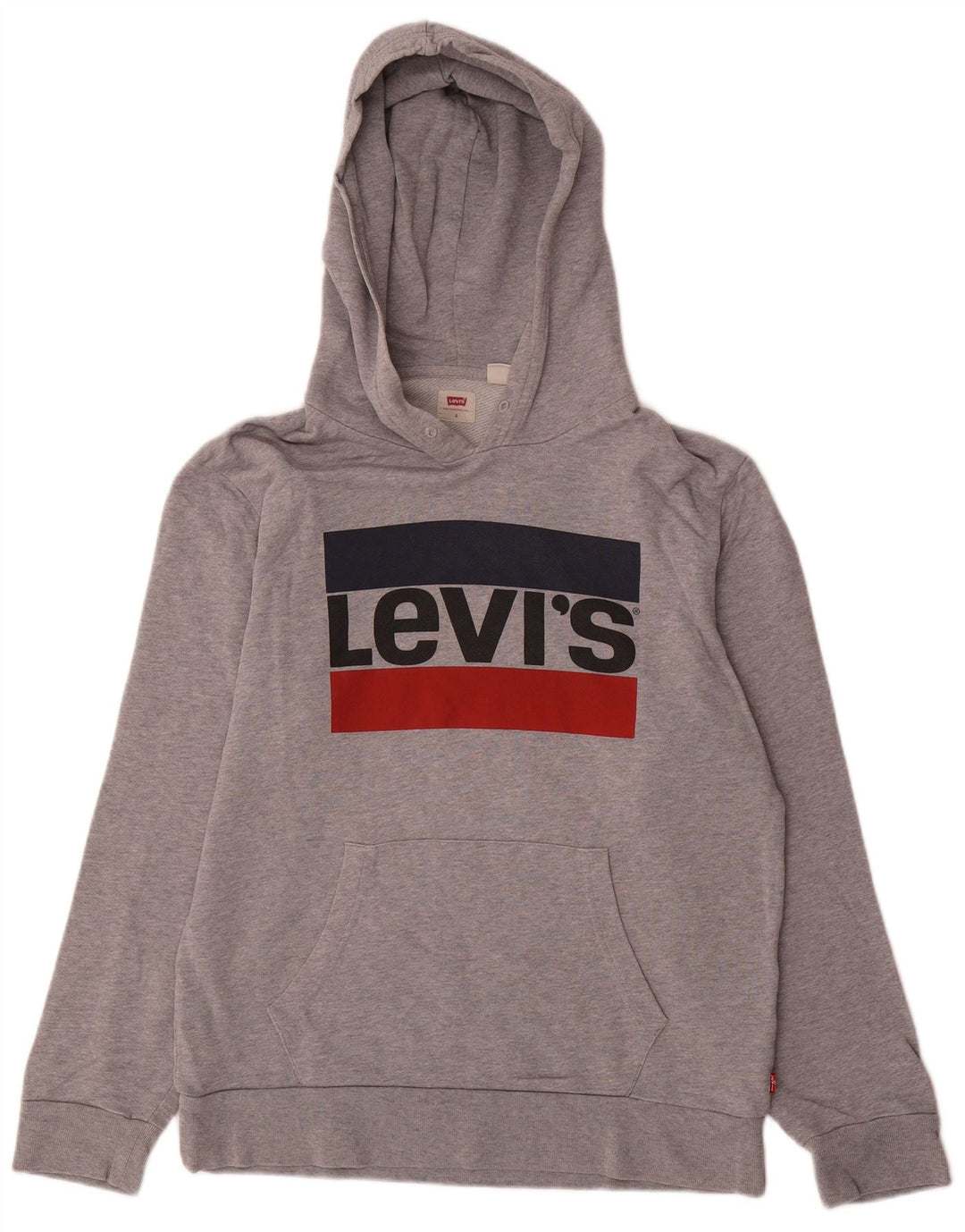 Levi's Herren-Kapuzenpullover mit Grafik, Größe S, grau gefleckte Baumwolle