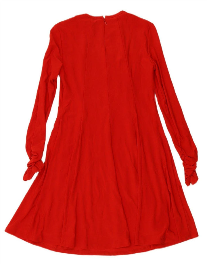 RALPH LAUREN Womens Long Sleeve A-Line Dress US 2 XS Red Polyester