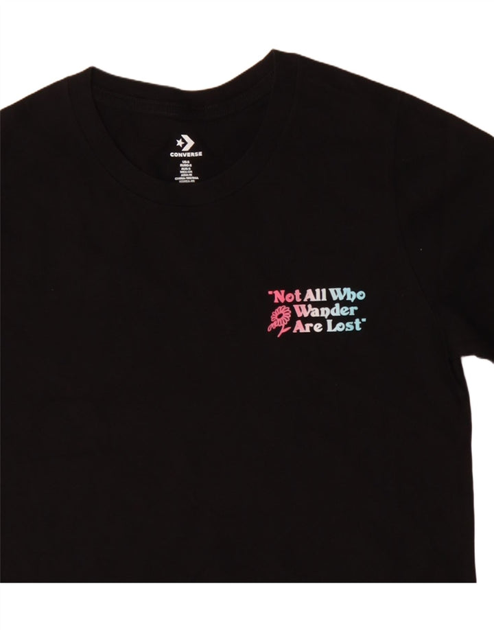 Converse Damen-T-Shirt mit Grafik, UK 10, Größe S, Schwarz, Baumwolle