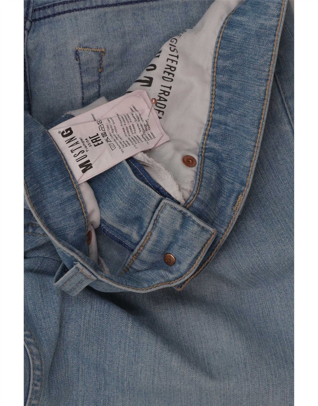 Mustang Herren Tramper Straight Jeans W33 L34 Blaue Baumwolle