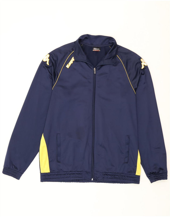 Kappa Herren-Trainingsanzug-Oberteil, Jacke, 2XL, Marineblau, Farbblock-Polyester