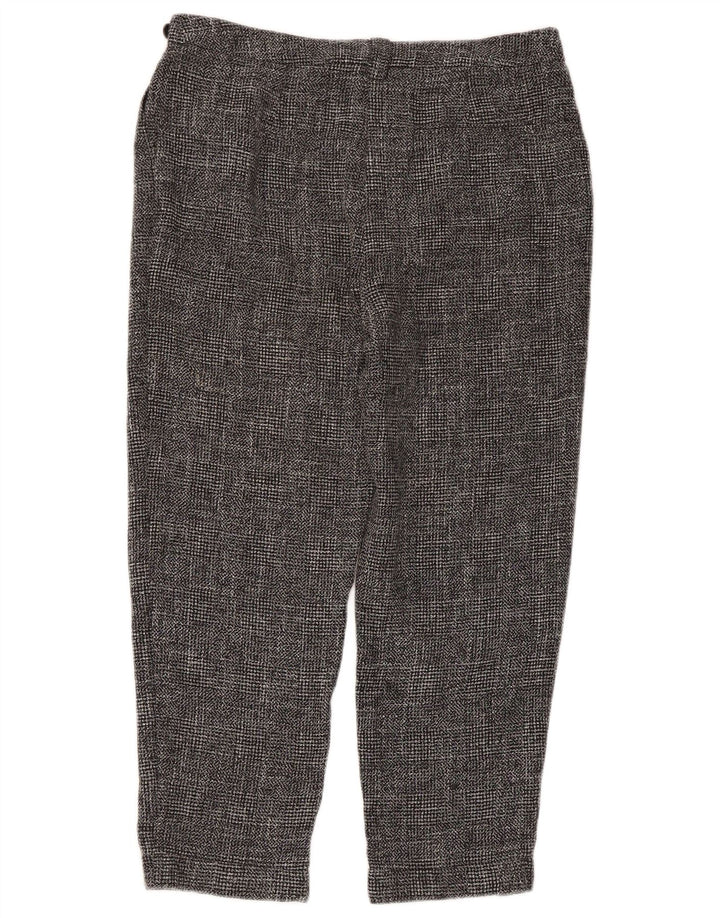 Topshop Damen-PEGged-Cropped-Hose UK 12 Medium W30 L24 Grau kariert