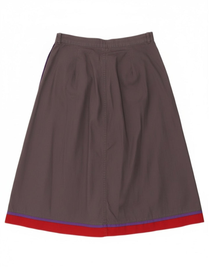 Vintage Damen ausgestellter Rock EU 40 Medium W28 Grau Colourblock