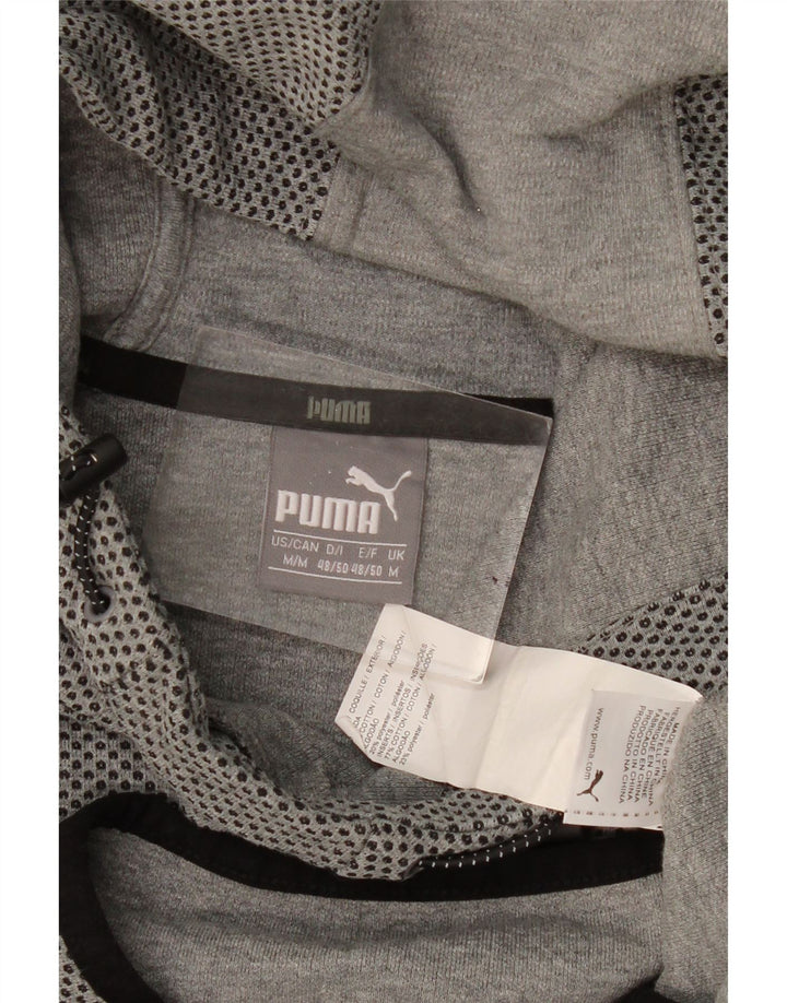 PUMA Herren Kapuzenpullover aus mittelgrau gepunkteter Baumwolle