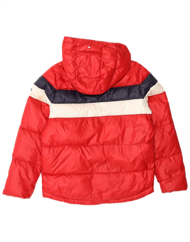 CANADIENS Wattierte Damenjacke mit Kapuze, UK 14, Mittelrot, Farbblock