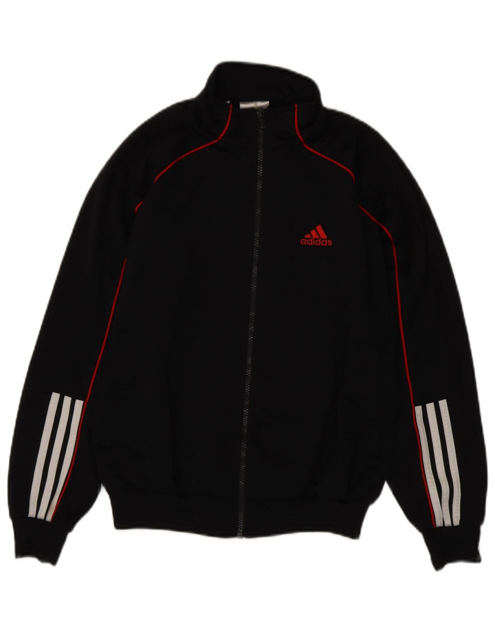 ADIDAS Jungen-Trainingsanzug-Top-Jacke, 13–14 Jahre, schwarzes Polyester