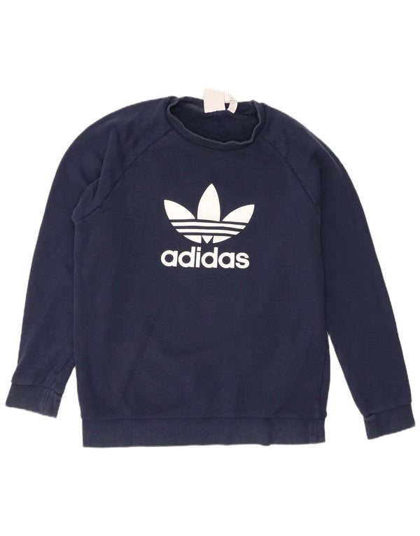 Adidas Herren Grafik-Sweatshirt-Pullover, mittelmarineblaue Baumwolle